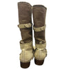cream cowboy boots with buckle straps boogzel clothing