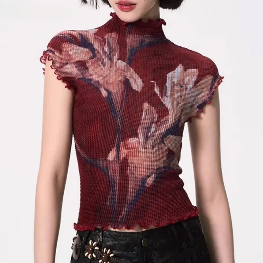 crimson bloom mesh top boogzel clothing