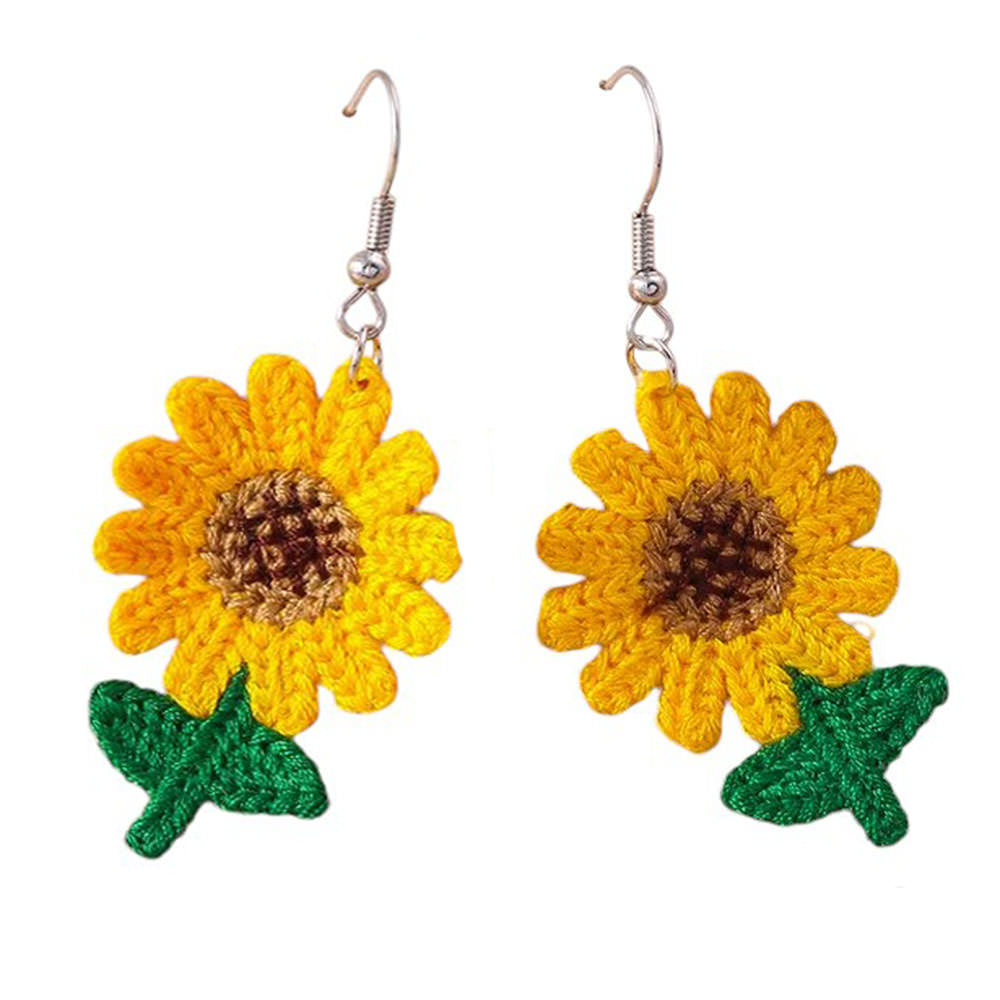 crochet sunflower earrings boogzel clothing