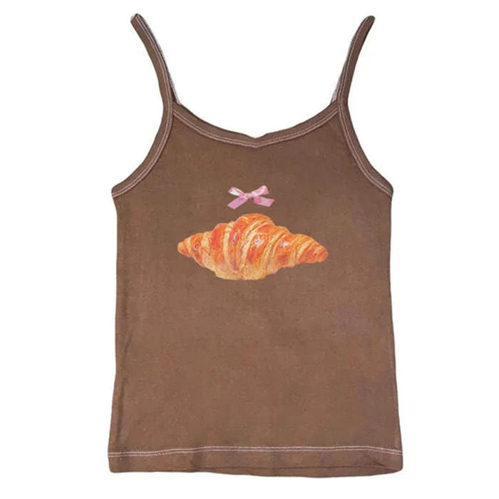 croissant print y2k tank top boogzel clothing