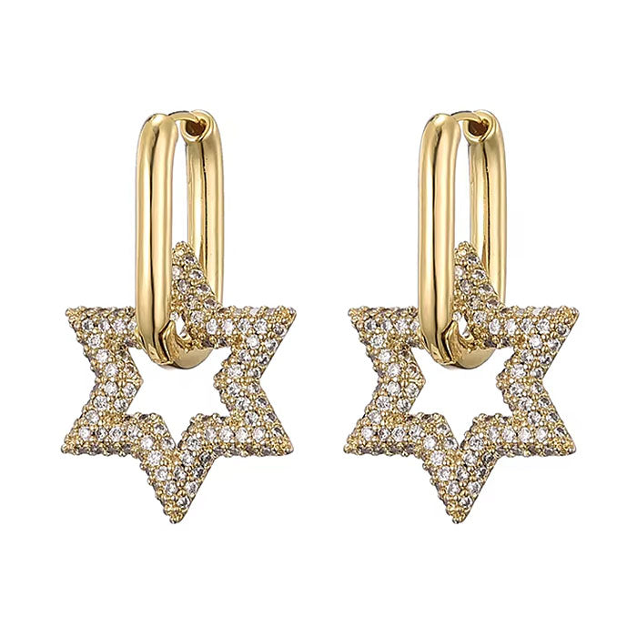 crystal star hoop earrings boogzel clothing