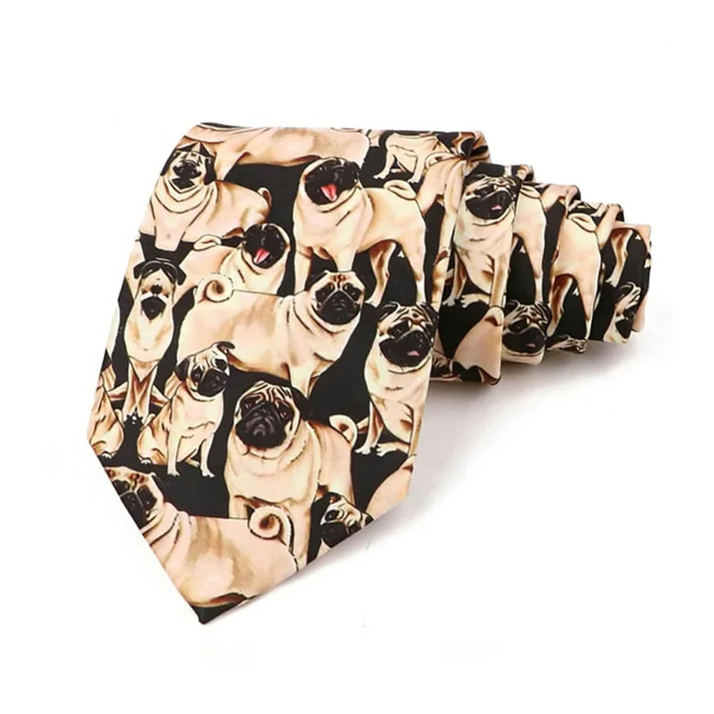 cute pug pattern tie boogzel clothing