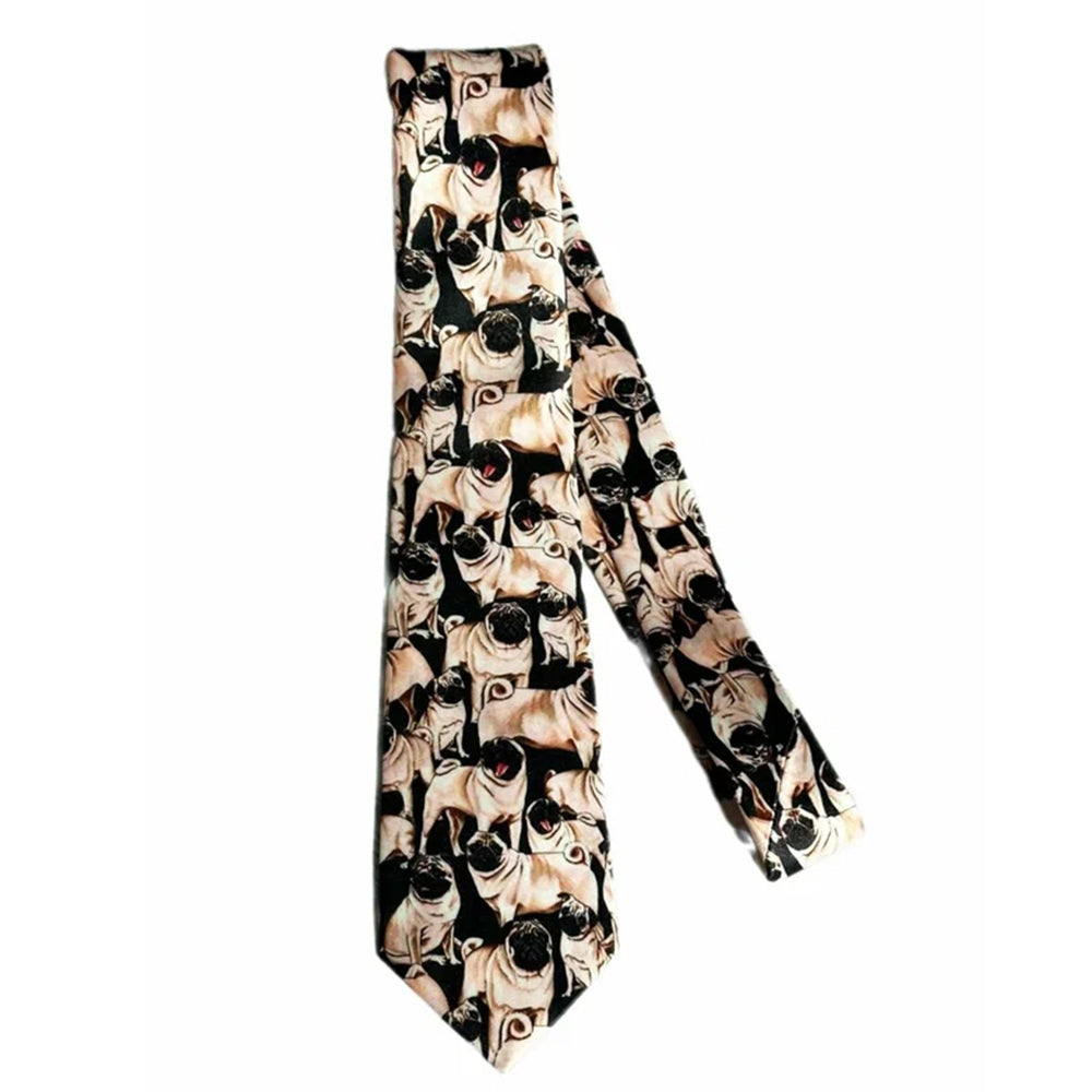 cute pug pattern tie boogzel clothing