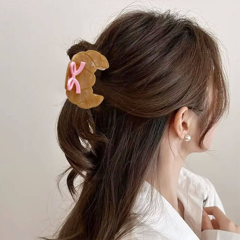 cute croissant hair claw boogzel clothing