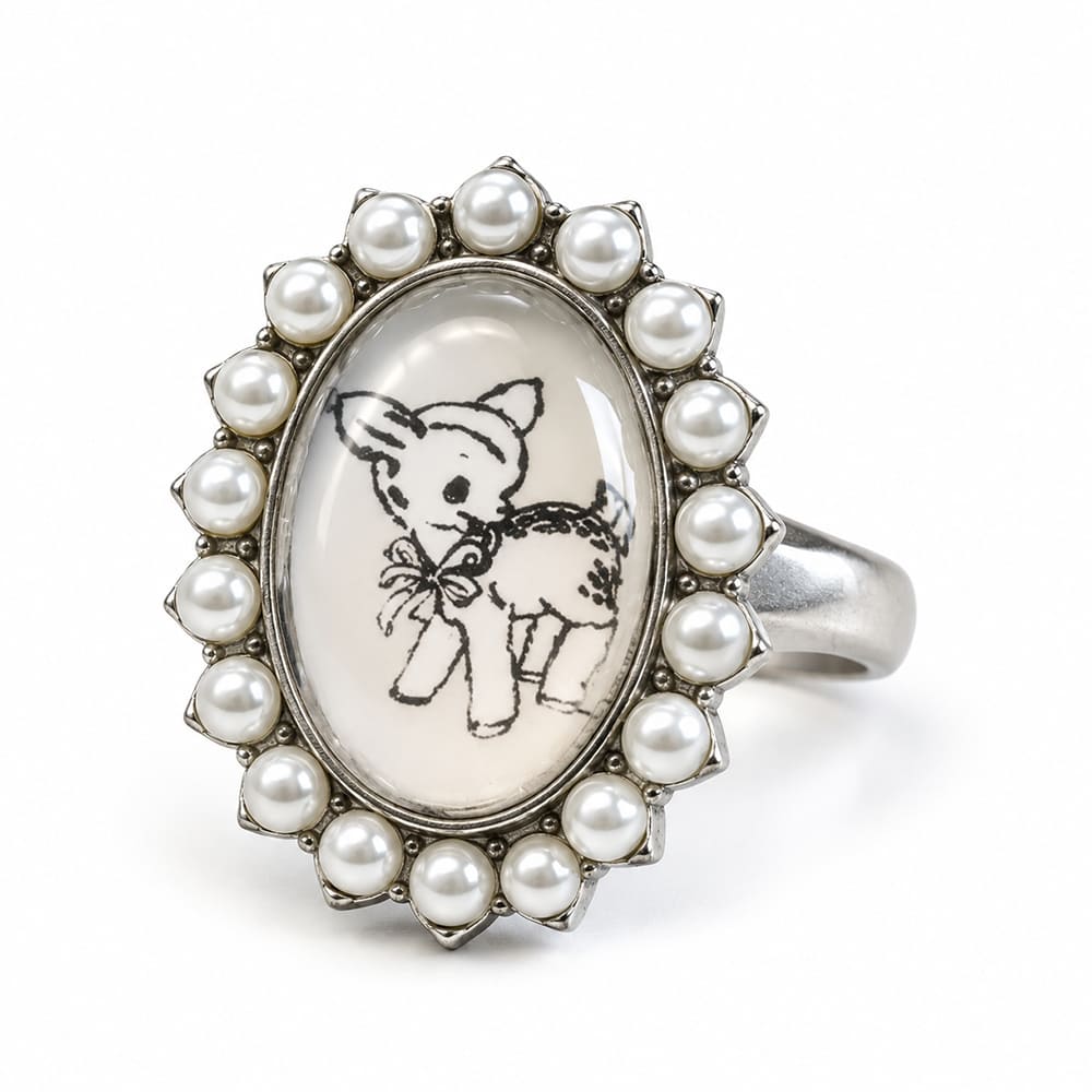 cute fawn cameo ring boogzel clothing