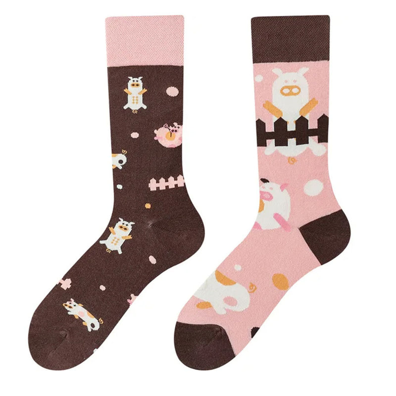 Cute Pig Mismatched Socks