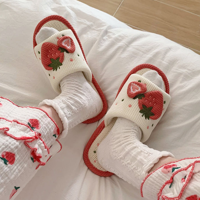 cute strawberry slippers boogzel clothing