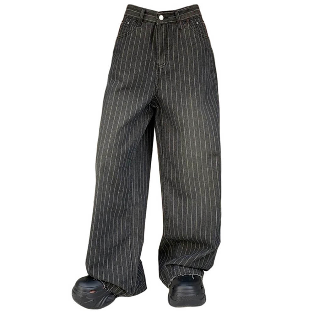 dark academia striped baggy jeans boogzel clothing