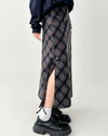 dark academia plaid side slit skirt boogzel clothing