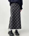 dark academia plaid side slit skirt boogzel clothing