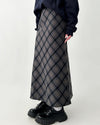 dark academia plaid side slit skirt boogzel clothing