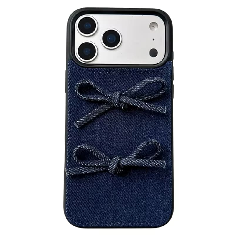 denim bow iphone case boogzel clothing