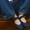 denim buckle strap mary jane flats boogzel clothing