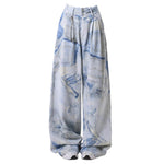 denim effect print trousers boogzel clothing