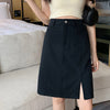 denim knee length skirt boogzel clothing