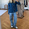 denim shirt with bow closingboogzel clothing