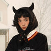 devil horns hood hat boogzel clothing