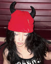devil horns knit beanie hat boogzel clothing