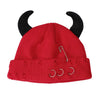 devil horns knit beanie hat boogzel clothing