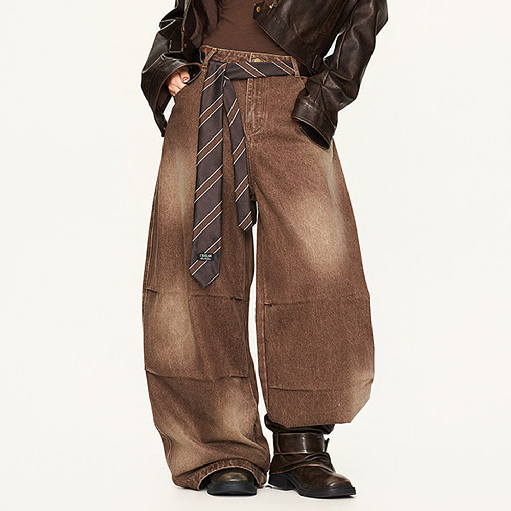 dirty washed baggy wide leg jeans boogzel clothing