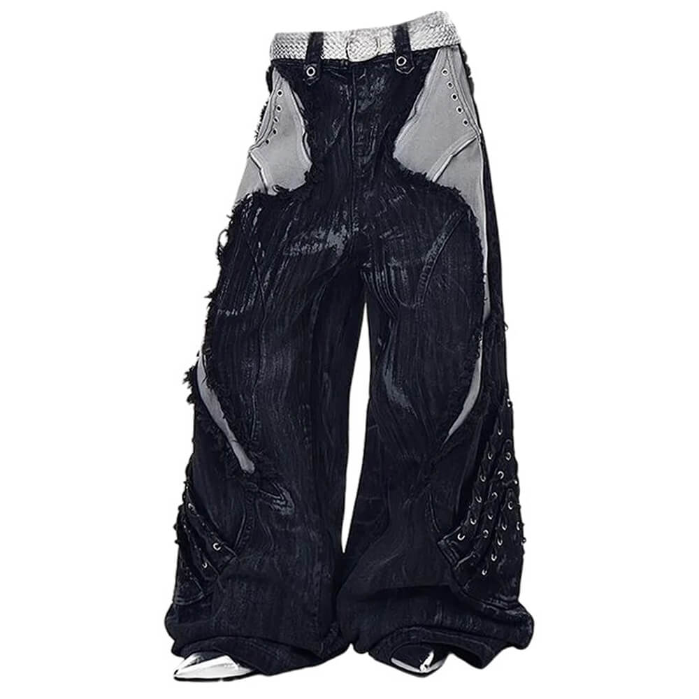 distressed wide leg jeans boogzel clothing