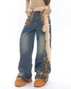 distressed blue wide jeans boogzel clothing