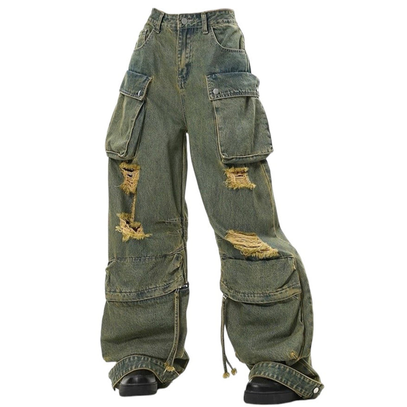 distressed cargo jeans boogzel clothing