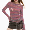 distressed striped knit sweater boogzel clothing