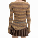 distressed striped knit sweater boogzel clothing