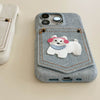 puppy embroidered denim iphone case boogzel clothing