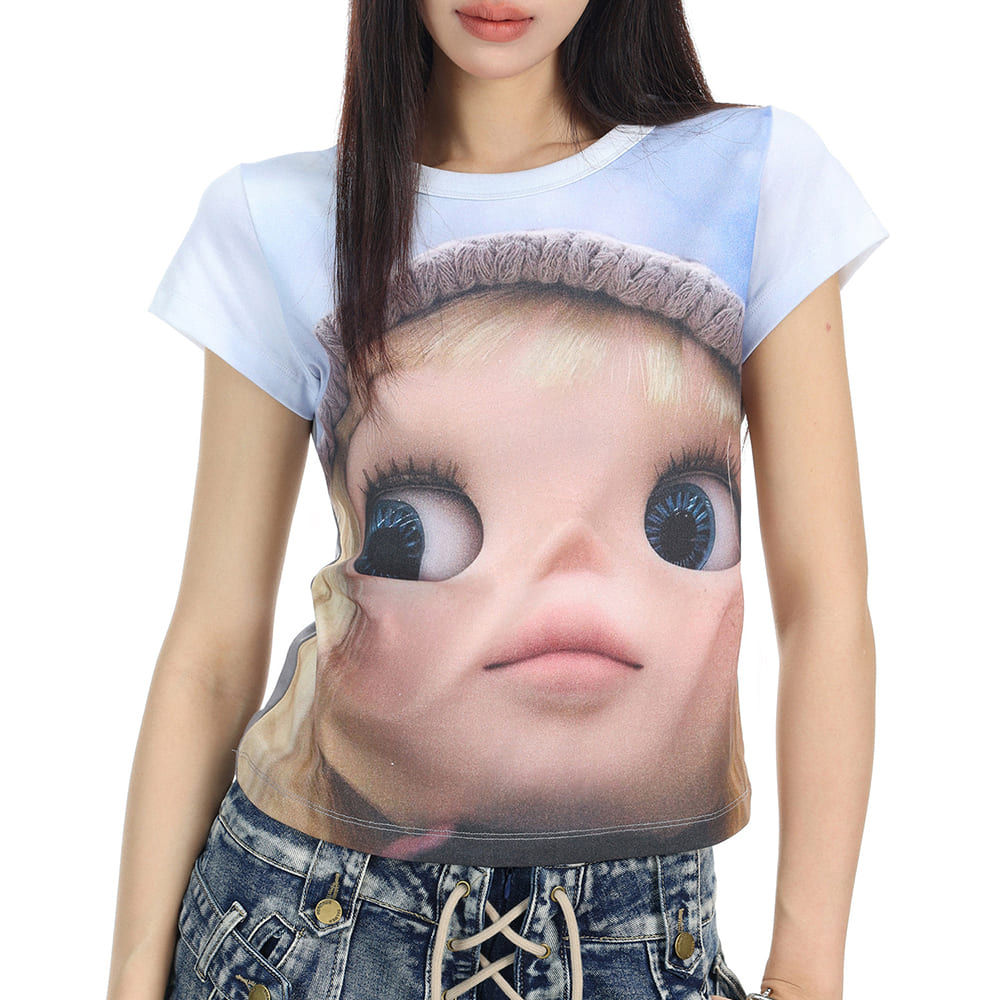 doll face print t-shirt boogzel clothing