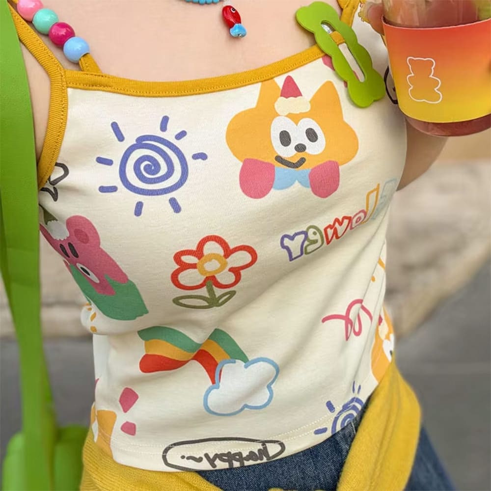 doodle graphic crop top boogzel clothing