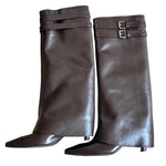 double buckle knee high boots boogzel clothing