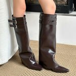 double buckle knee high boots boogzel clothing