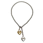 double heart chain necklace boogzel clothing