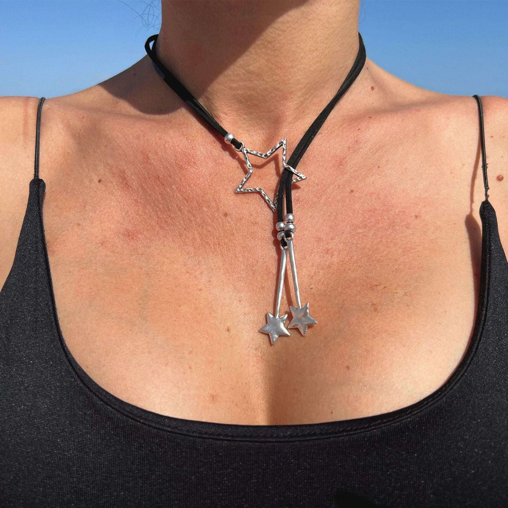 double star cord necklace boogzel clothing