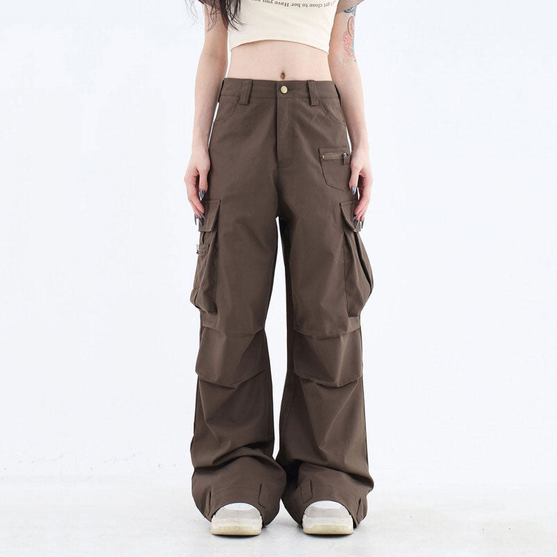Downtown Girl Brown Cargo Pants boogzel clothing
