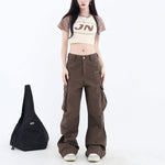 Downtown Girl Brown Cargo Pants | BOOGZEL CLOTHING – Boogzel Clothing