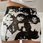 Downtown Girl Aesthetic Print Skirt boogzel clothing