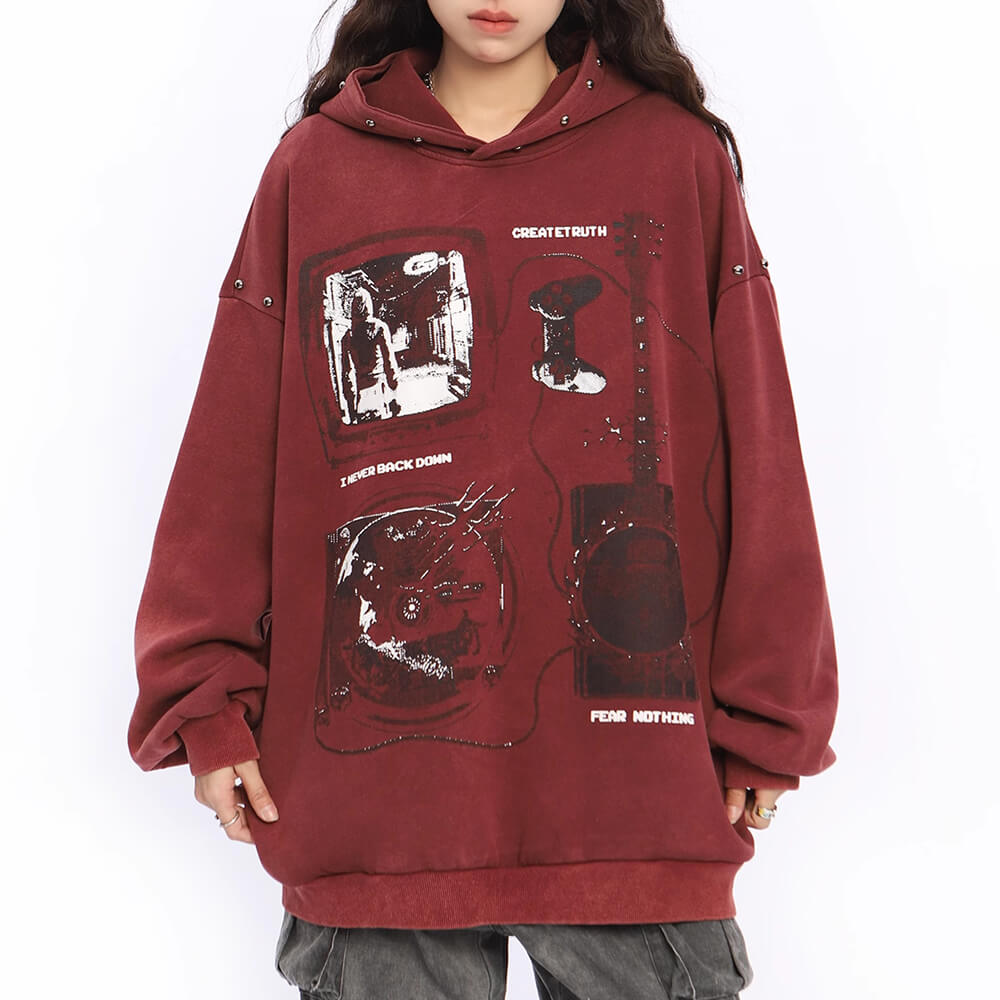 downtown girl aesthetic oversized hoodie boogzel clothing