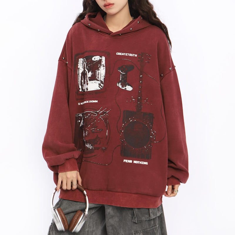 downtown girl aesthetic oversized hoodie boogzel clothing