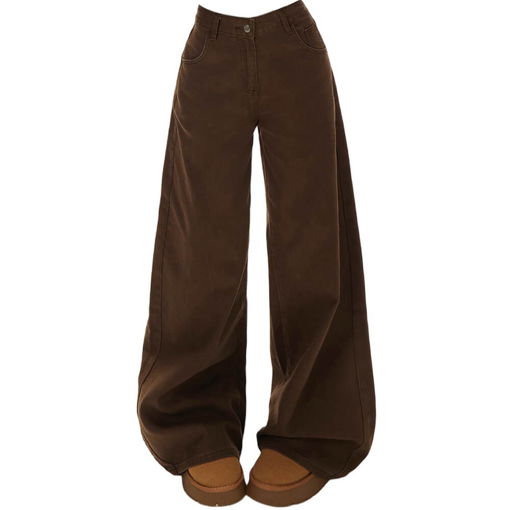 downtown girl brown baggy pants boogzel clothing