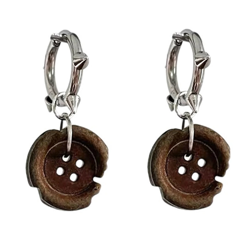 downtown girl button earrings boogzel clothing