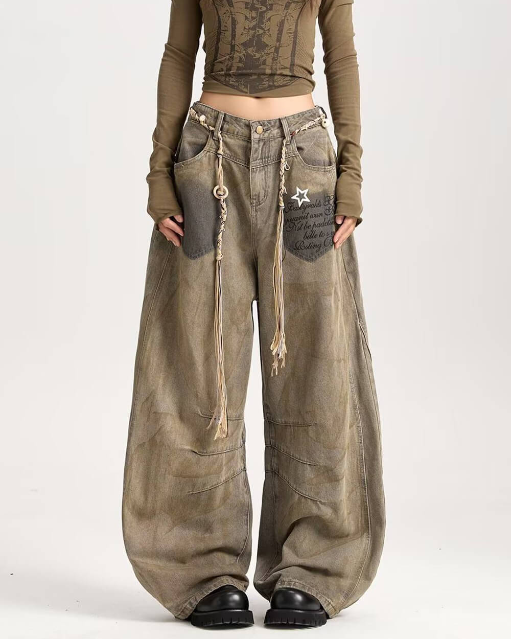 downtown girl distressed jeans boogzel clothing