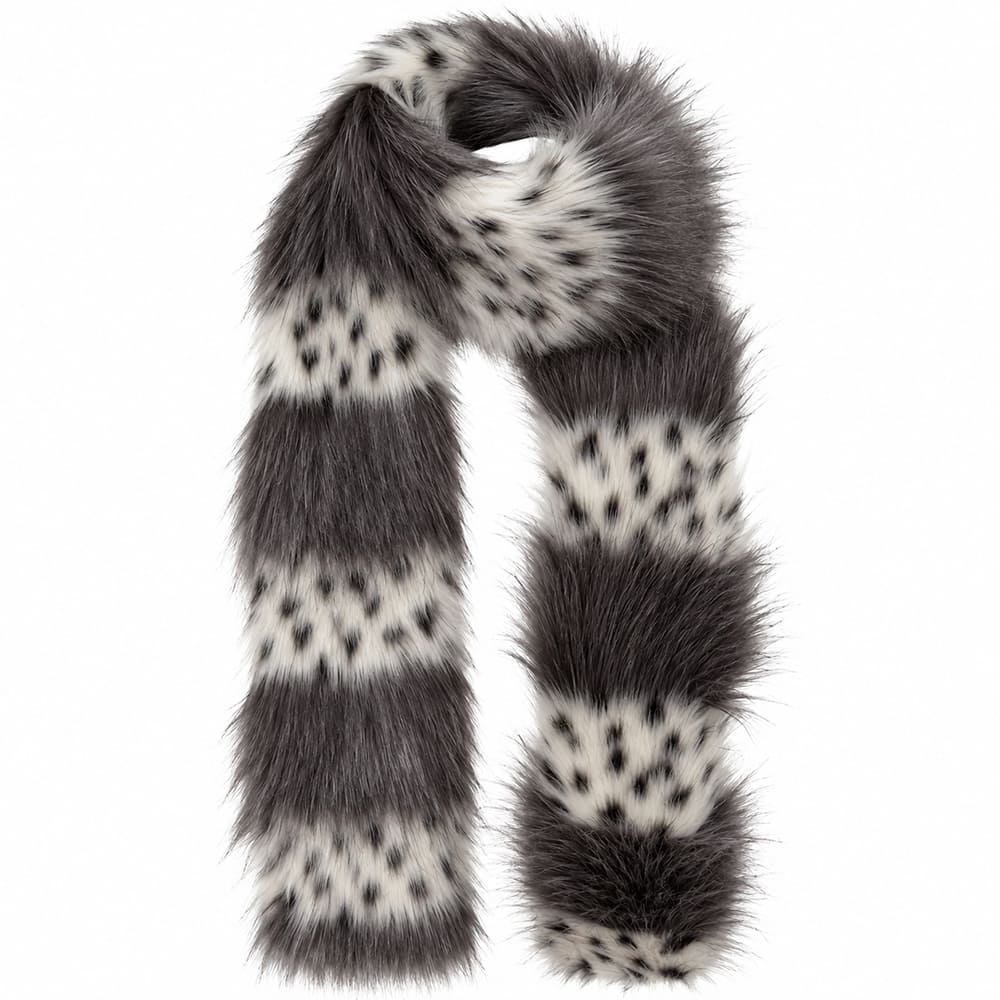 downtown girl fuzzy striped scarf boogzel clothing