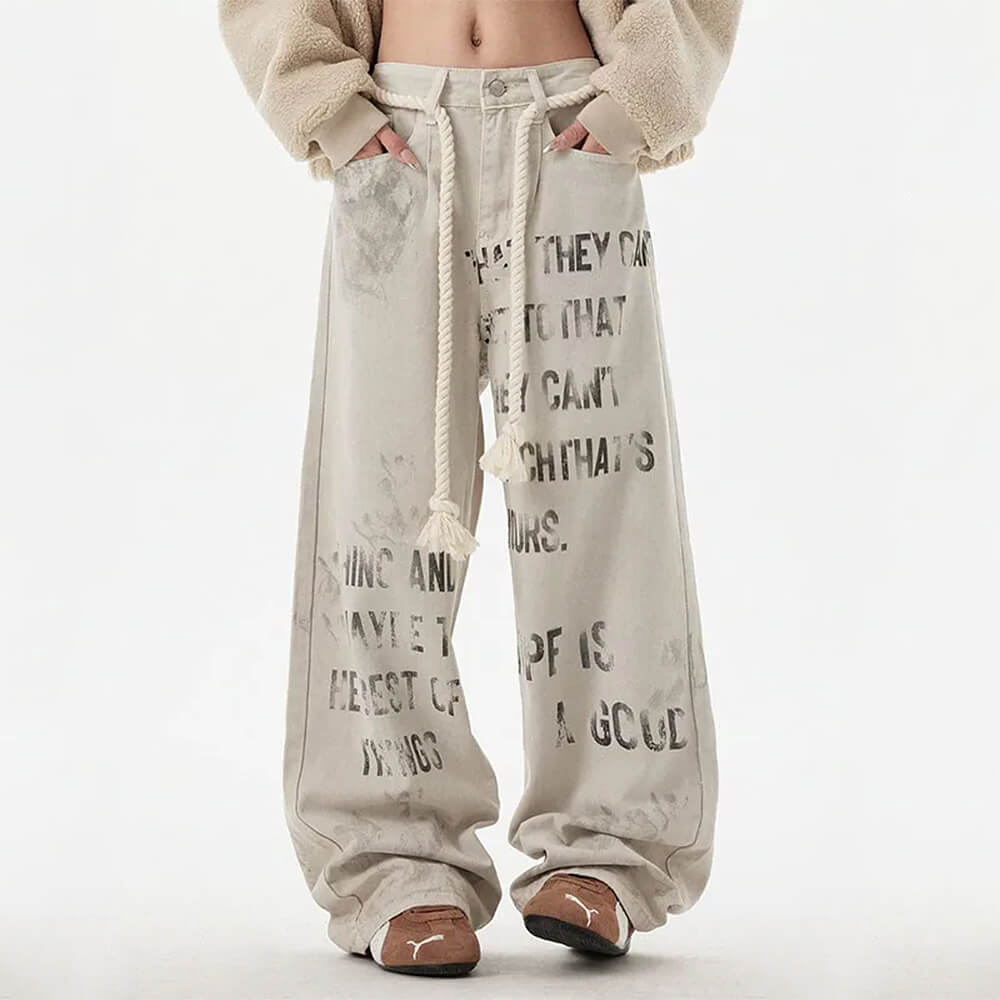 downtown girl graffiti denim pants boogzel clothing