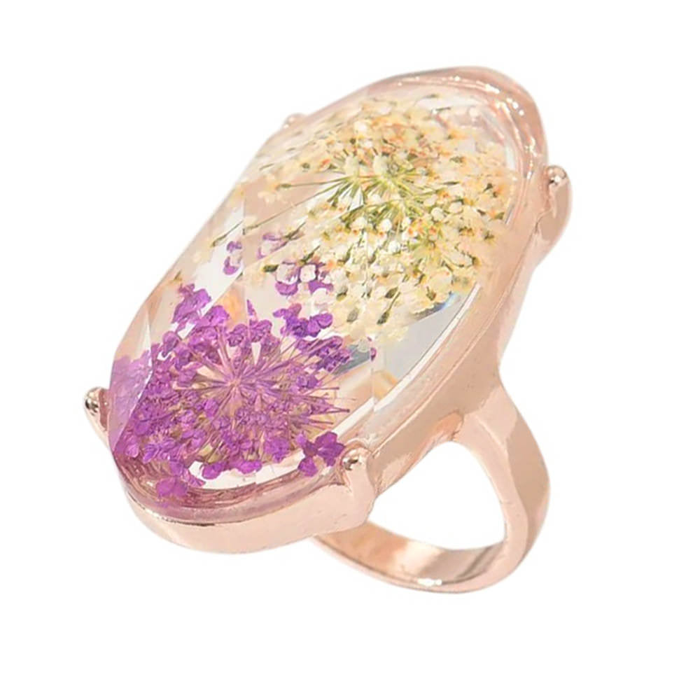 dried flower resin ring boogzel clothing