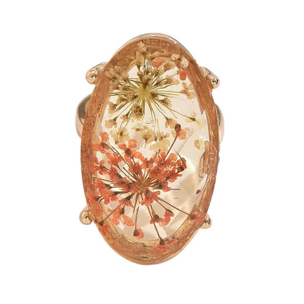 dried flower resin ring boogzel clothing