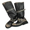 grunge mid calf buckle boots boogzel clothing
