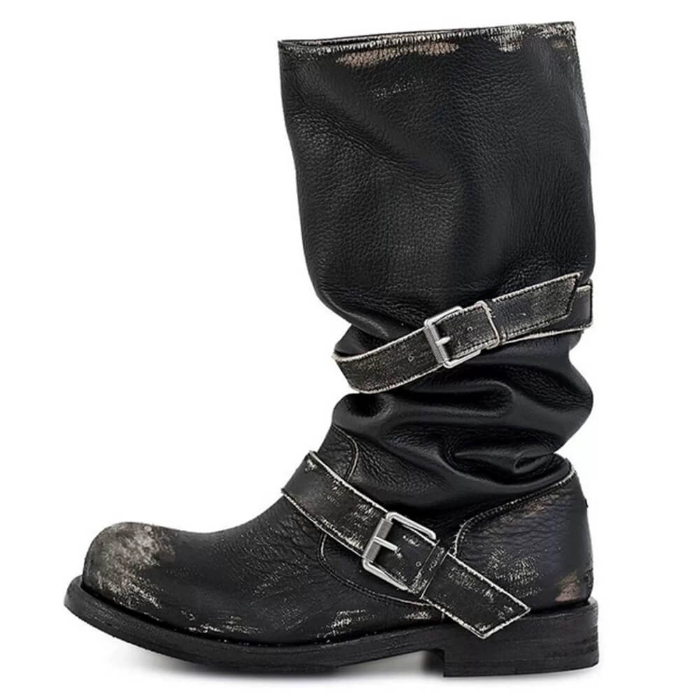 dusty road mid calf buckle boots boogzel clothing